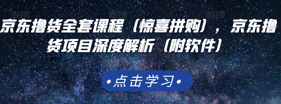 京东撸货全套课程（惊喜拼购），京东撸货项目深度解析（附软件）四海领钱-网创-知识付费-网创项目资源站-副业项目-创业项目-搞钱项目四海领钱