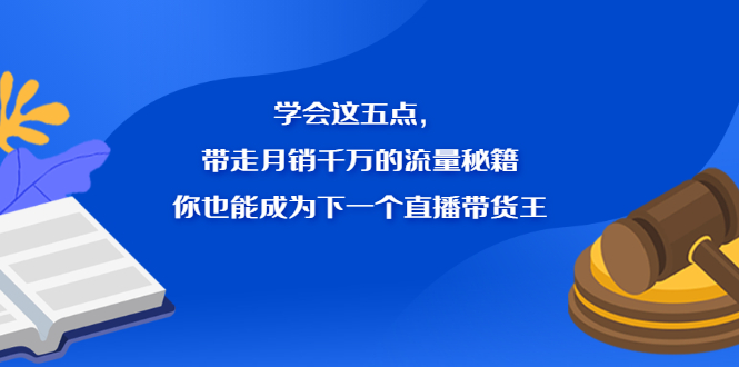 学会这五点，带走月销千万的流量秘籍，你也能成为下一个直播带货王四海领钱-网创-知识付费-网创项目资源站-副业项目-创业项目-搞钱项目四海领钱