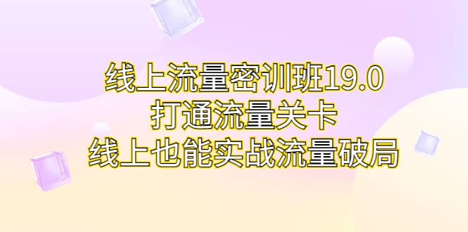 线上流量密训班19.0，打通流量关卡，线上也能实战流量破局四海领钱-网创-知识付费-网创项目资源站-副业项目-创业项目-搞钱项目四海领钱
