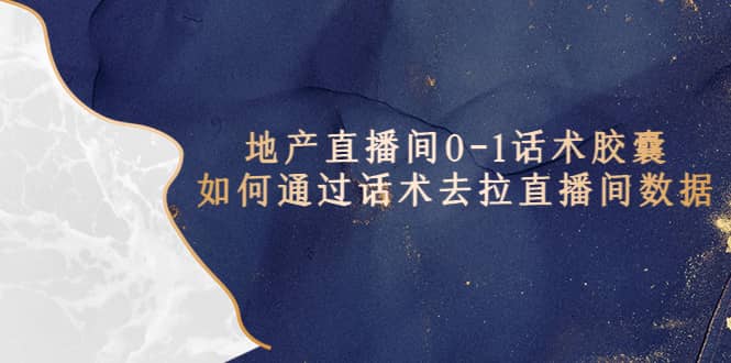 地产-直播间0-1话术胶囊，知道怎么通过话术去拉直播间数据四海领钱-网创-知识付费-网创项目资源站-副业项目-创业项目-搞钱项目四海领钱