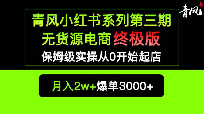 小红书无货源电商爆单终极版【视频教程+实战手册】保姆级实操从0起店爆单四海领钱-网创-知识付费-网创项目资源站-副业项目-创业项目-搞钱项目四海领钱