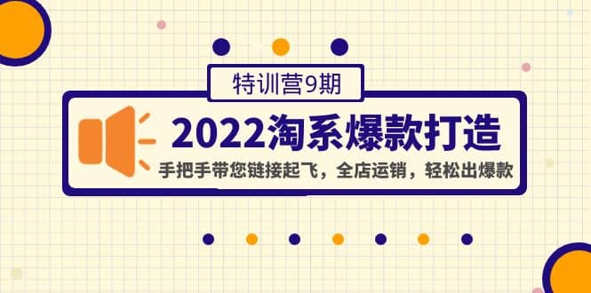 2022淘系爆款打造特训营9期：手把手带您链接起飞，全店运销，轻松出爆款四海领钱-网创-知识付费-网创项目资源站-副业项目-创业项目-搞钱项目四海领钱
