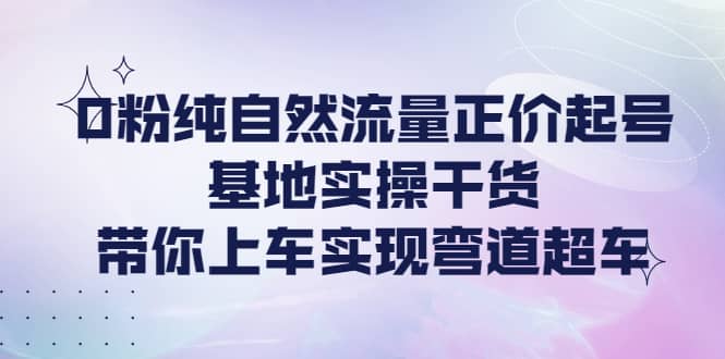 0粉纯自然流量正价起号基地实操干货，带你上车实现弯道超车四海领钱-网创-知识付费-网创项目资源站-副业项目-创业项目-搞钱项目四海领钱