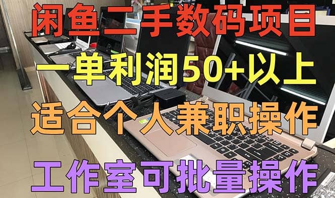 闲鱼二手数码项目，个人副业低保收入，工作室批量放大操作四海领钱-网创-知识付费-网创项目资源站-副业项目-创业项目-搞钱项目四海领钱