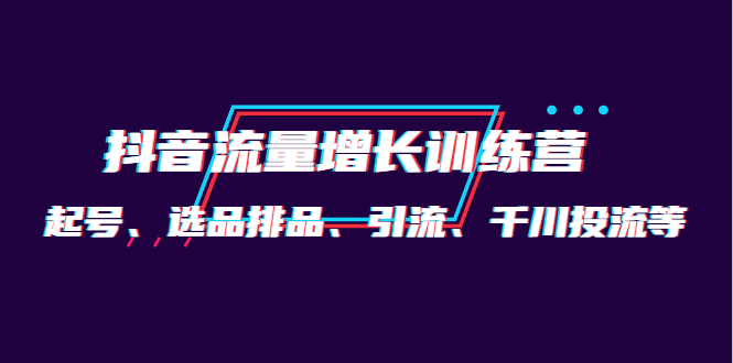 月销1.6亿实操团队·抖音流量增长训练营：起号、选品排品、引流 千川投流等四海领钱-网创-知识付费-网创项目资源站-副业项目-创业项目-搞钱项目四海领钱