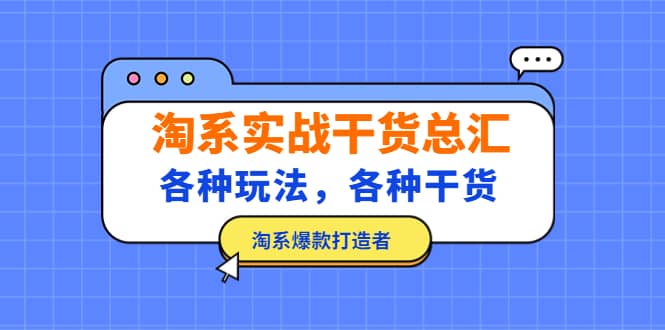 淘系实战干货总汇：各种玩法，各种干货，淘系爆款打造者四海领钱-网创-知识付费-网创项目资源站-副业项目-创业项目-搞钱项目四海领钱