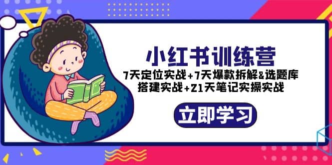 小红书训练营：7天定位实战+7天爆款拆解+选题库搭建实战+21天笔记实操实战四海领钱-网创-知识付费-网创项目资源站-副业项目-创业项目-搞钱项目四海领钱