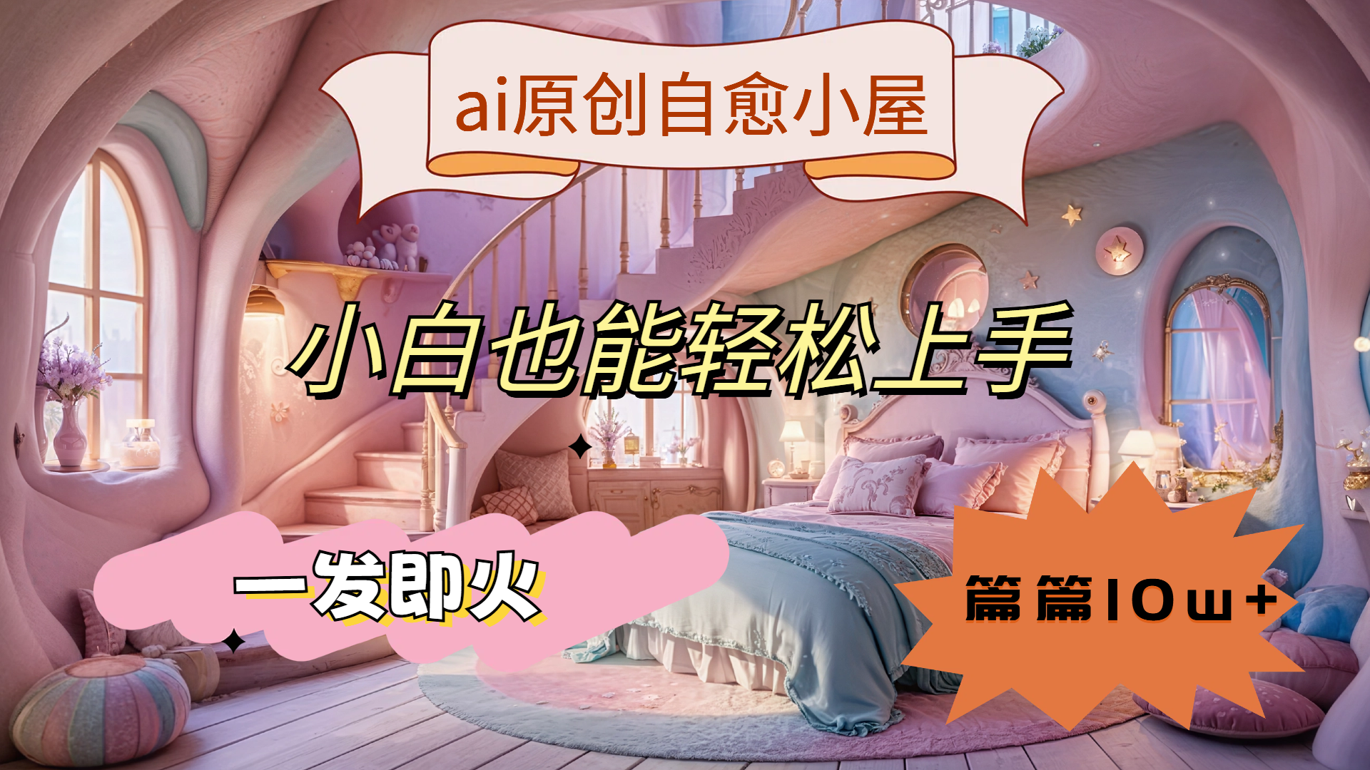 ai原创治愈小屋，小白也能轻松上手，一发即火，篇篇10w+四海领钱-网创-知识付费-网创项目资源站-副业项目-创业项目-搞钱项目四海领钱