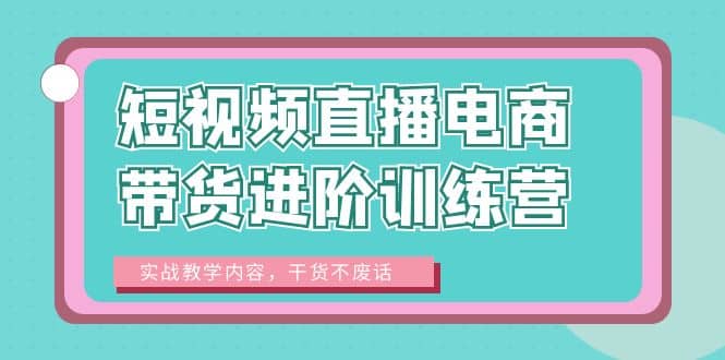 短视频直播电商带货进阶训练营：实战教学内容，干货不废话四海领钱-网创-知识付费-网创项目资源站-副业项目-创业项目-搞钱项目四海领钱