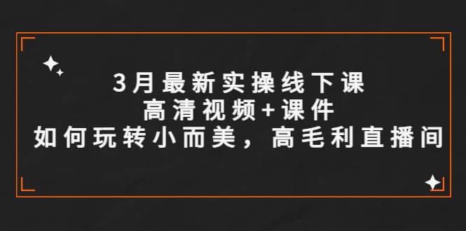 3月最新实操线下课高清视频+课件，如何玩转小而美，高毛利直播间四海领钱-网创-知识付费-网创项目资源站-副业项目-创业项目-搞钱项目四海领钱