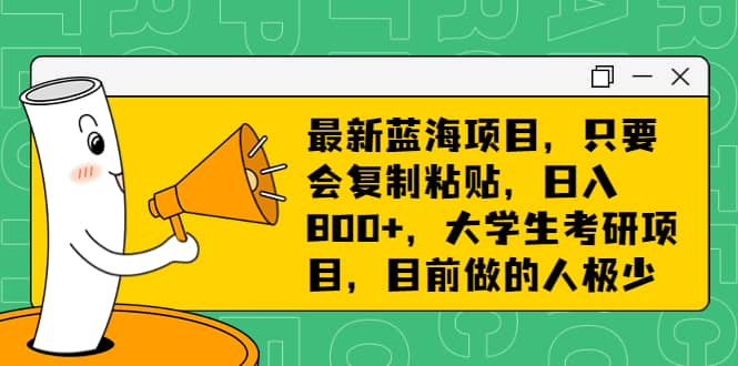 最新蓝海项目，只要会复制粘贴，日入800+，大学生考研项目，目前做的人极少四海领钱-网创-知识付费-网创项目资源站-副业项目-创业项目-搞钱项目四海领钱