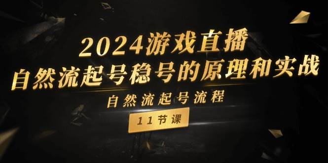 2024游戏直播-自然流起号稳号的原理和实战，自然流起号流程（11节）四海领钱-网创-知识付费-网创项目资源站-副业项目-创业项目-搞钱项目四海领钱