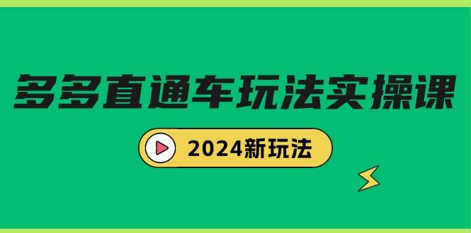 多多直通车玩法实战课，2024新玩法（7节课）四海领钱-网创-知识付费-网创项目资源站-副业项目-创业项目-搞钱项目四海领钱