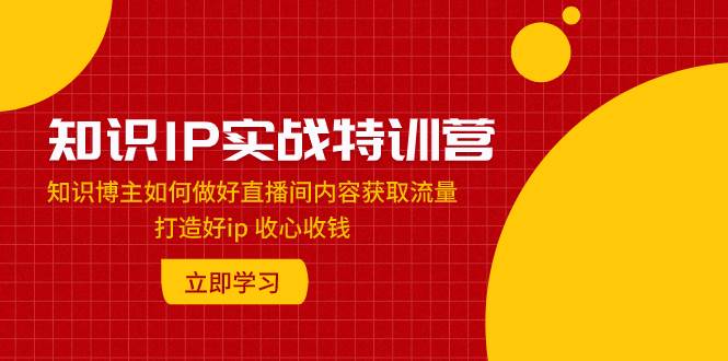 知识IP实战特训营：知识博主如何做好直播间内容获取流量 打造好ip 收心收钱四海领钱-网创-知识付费-网创项目资源站-副业项目-创业项目-搞钱项目四海领钱