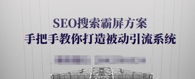 SEO搜索霸屏方案，手把手教你打造被动引流系统【视频课程】四海领钱-网创-知识付费-网创项目资源站-副业项目-创业项目-搞钱项目四海领钱