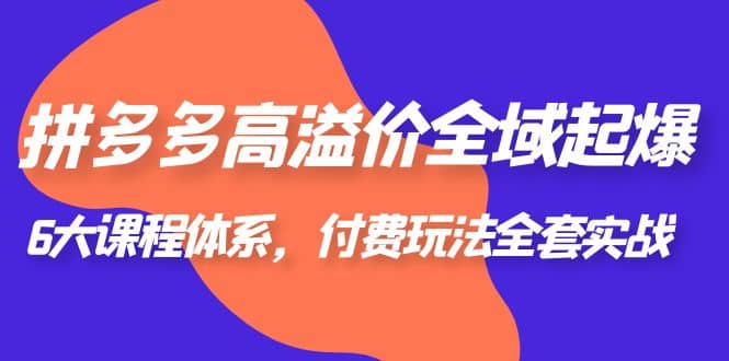 拼多多-高溢价 全域 起爆，6大课程体系，付费玩法全套实战四海领钱-网创-知识付费-网创项目资源站-副业项目-创业项目-搞钱项目四海领钱