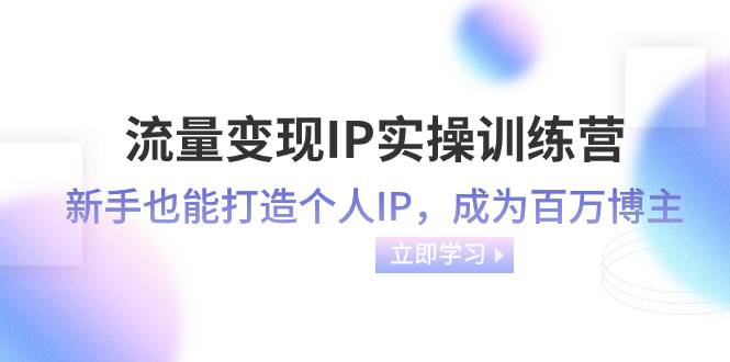 流量变现-IP实操训练营：新手也能打造个人IP，成为百万博主（46节课）四海领钱-网创-知识付费-网创项目资源站-副业项目-创业项目-搞钱项目四海领钱