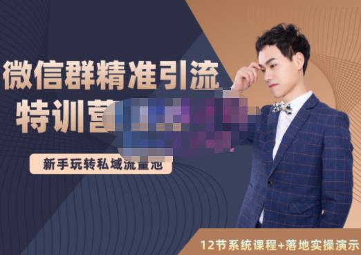 陆明明·微信群精准引流特训营3.0，借助微信群进行引流操作，打造私域流量池四海领钱-网创-知识付费-网创项目资源站-副业项目-创业项目-搞钱项目四海领钱