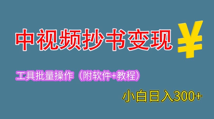 2023中视频抄书变现（附工具+教程），一天300+，特别适合新手操作的副业四海领钱-网创-知识付费-网创项目资源站-副业项目-创业项目-搞钱项目四海领钱