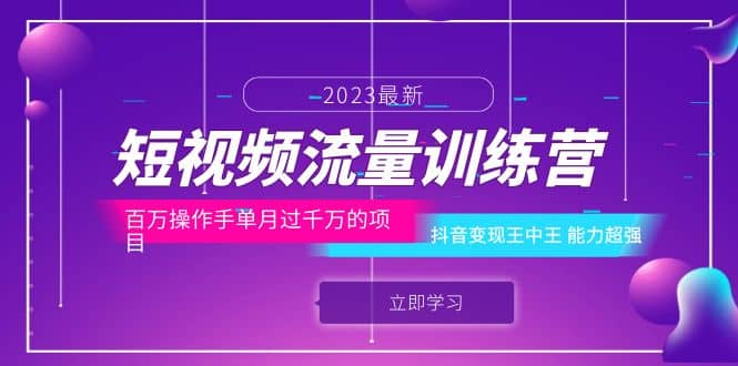 短视频流量训练营：百万操作手单月过千万的项目：抖音变现王中王 能力超强四海领钱-网创-知识付费-网创项目资源站-副业项目-创业项目-搞钱项目四海领钱