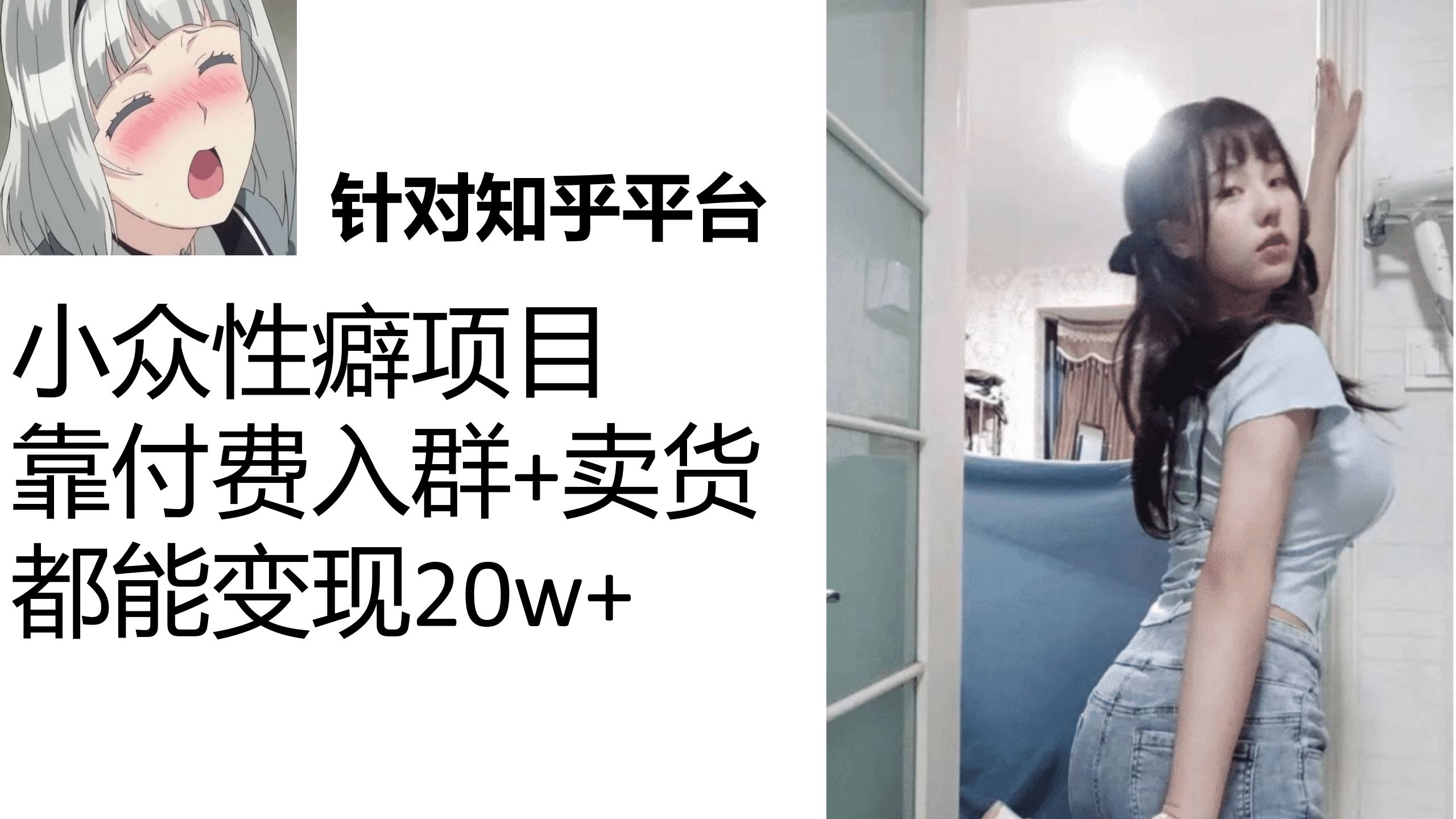 知乎小众性癖项目，Lsp的钱才是最好赚的，付费建群+卖货变现20w四海领钱-网创-知识付费-网创项目资源站-副业项目-创业项目-搞钱项目四海领钱