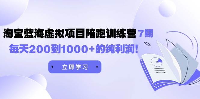 黄岛主《淘宝蓝海虚拟项目陪跑训练营7期》每天200到1000+的纯利润四海领钱-网创-知识付费-网创项目资源站-副业项目-创业项目-搞钱项目四海领钱