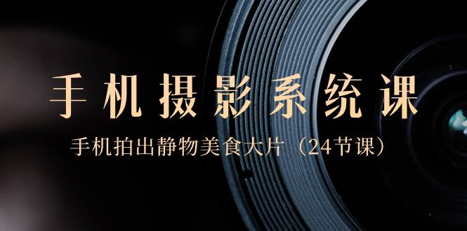 0基础-手机摄影系统课，手机拍出静物美食大片（24节课）四海领钱-网创-知识付费-网创项目资源站-副业项目-创业项目-搞钱项目四海领钱