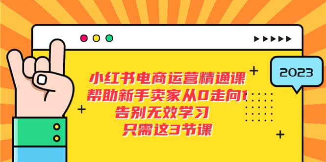 小红书电商·运营精通课，帮助新手卖家从0走向1 告别无效学习（7节视频课）四海领钱-网创-知识付费-网创项目资源站-副业项目-创业项目-搞钱项目四海领钱