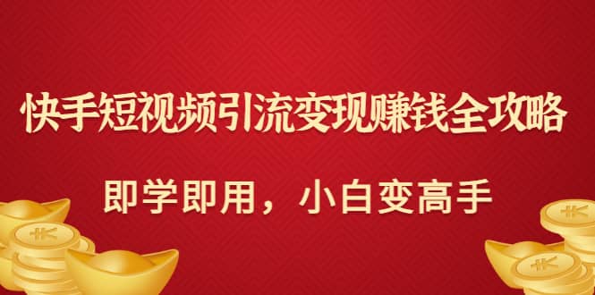 快手短视频引流变现赚钱全攻略：即学即用，小白变高手（价值980元）四海领钱-网创-知识付费-网创项目资源站-副业项目-创业项目-搞钱项目四海领钱
