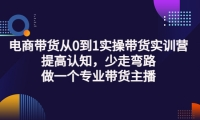 电商带货从0到1实操带货实训营:提高认知,少走弯路,做一个专业带货主播四海领钱-网创-知识付费-网创项目资源站-副业项目-创业项目-搞钱项目四海领钱