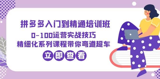 2023拼多多入门到精通培训班：0-100运营实战技巧 精细化系列课带你弯道超车四海领钱-网创-知识付费-网创项目资源站-副业项目-创业项目-搞钱项目四海领钱