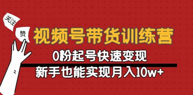 视频号带货训练营：0粉起号快速变现四海领钱-网创-知识付费-网创项目资源站-副业项目-创业项目-搞钱项目四海领钱