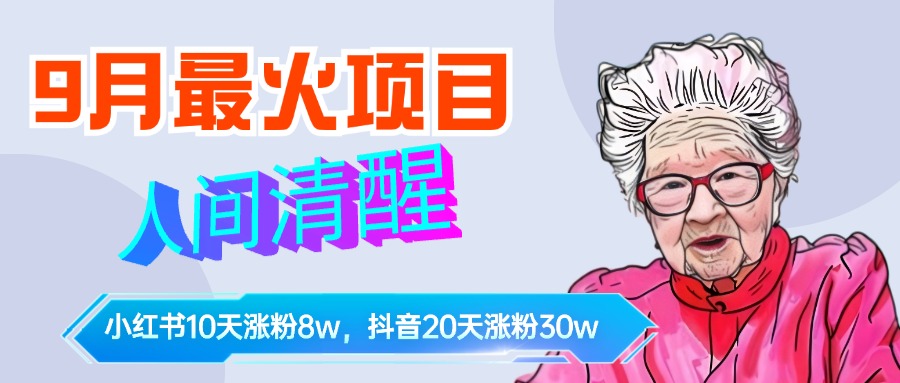 9月最火项目，人间清醒柒奶奶，10天小红薯涨粉8w+，单篇笔记报价1400.四海领钱-网创-知识付费-网创项目资源站-副业项目-创业项目-搞钱项目四海领钱