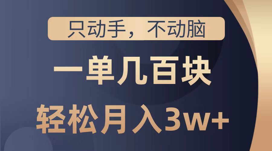 只动手不动脑，一单几百块，轻松月入2w+，看完就能直接操作，详细教程四海领钱-网创-知识付费-网创项目资源站-副业项目-创业项目-搞钱项目四海领钱