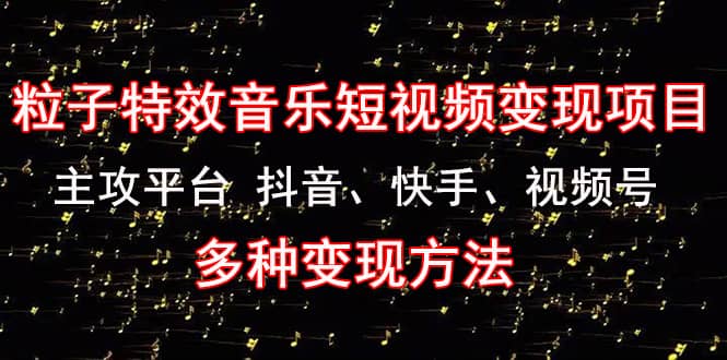 《粒子特效音乐短视频变现项目》主攻平台 抖音、快手、视频号 多种变现方法四海领钱-网创-知识付费-网创项目资源站-副业项目-创业项目-搞钱项目四海领钱