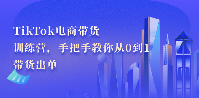 TikTok电商带货训练营，手把手教你从0到1带货出单四海领钱-网创-知识付费-网创项目资源站-副业项目-创业项目-搞钱项目四海领钱