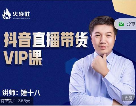 锤十八-抖音直播带货VIP课，专注直播带货有效盈利模式四海领钱-网创-知识付费-网创项目资源站-副业项目-创业项目-搞钱项目四海领钱