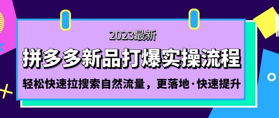 拼多多-新品打爆实操流程：轻松快速拉搜索自然流量，更落地·快速提升四海领钱-网创-知识付费-网创项目资源站-副业项目-创业项目-搞钱项目四海领钱