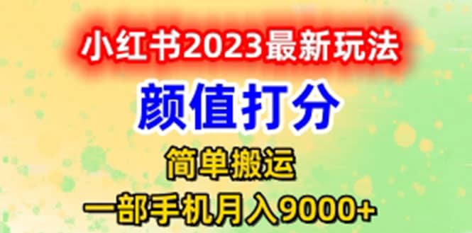 最新小红书颜值打分玩法，日入300+闭环玩法四海领钱-网创-知识付费-网创项目资源站-副业项目-创业项目-搞钱项目四海领钱