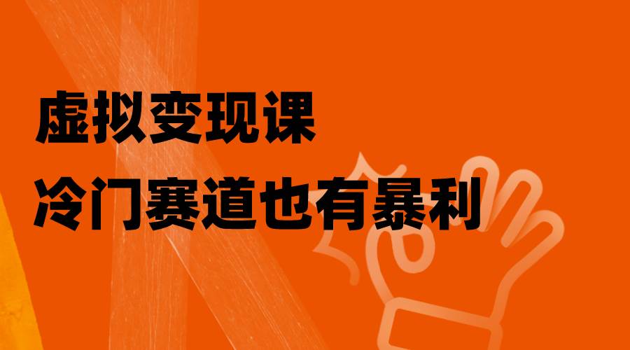 虚拟变现课，冷门赛道也有暴利，手把手教你玩转冷门私域四海领钱-网创-知识付费-网创项目资源站-副业项目-创业项目-搞钱项目四海领钱