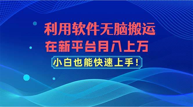 利用软件无脑搬运，在新平台月入上万，小白也能快速上手四海领钱-网创-知识付费-网创项目资源站-副业项目-创业项目-搞钱项目四海领钱