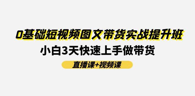 0基础短视频图文带货实战提升班(直播课+视频课)：小白3天快速上手做带货四海领钱-网创-知识付费-网创项目资源站-副业项目-创业项目-搞钱项目四海领钱
