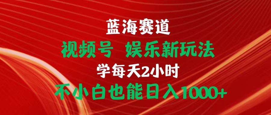 蓝海赛道视频号 娱乐新玩法每天2小时小白也能日入1000+四海领钱-网创-知识付费-网创项目资源站-副业项目-创业项目-搞钱项目四海领钱