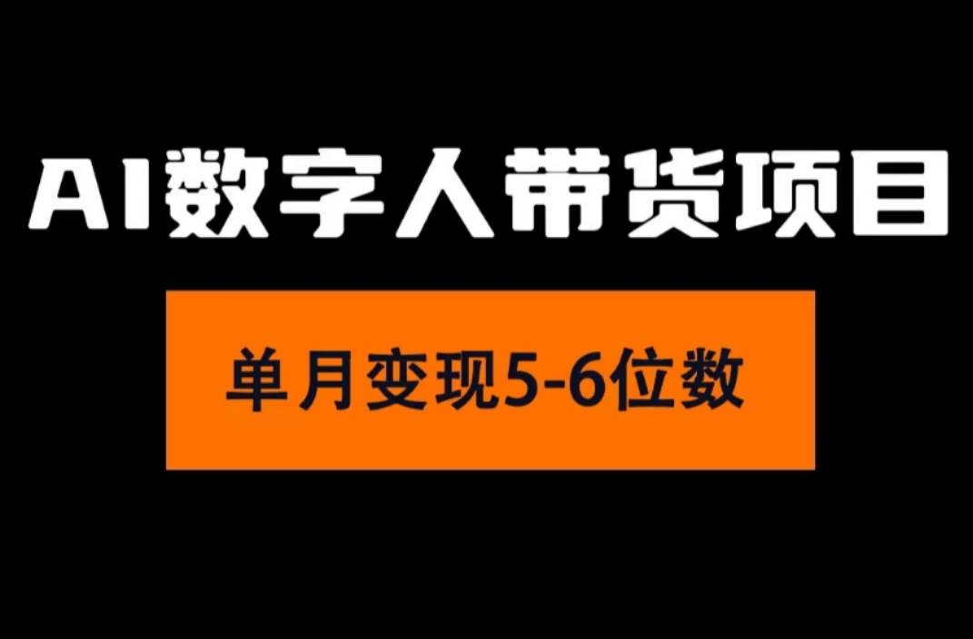2024年Ai数字人带货，小白就可以轻松上手，真正实现月入过万的项目四海领钱-网创-知识付费-网创项目资源站-副业项目-创业项目-搞钱项目四海领钱