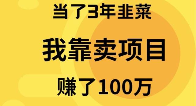 当了3年韭菜，我靠卖项目赚了100万四海领钱-网创-知识付费-网创项目资源站-副业项目-创业项目-搞钱项目四海领钱