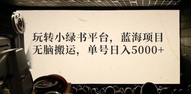 玩转小绿书平台，蓝海项目，无脑搬运，单号日入5000+四海领钱-网创-知识付费-网创项目资源站-副业项目-创业项目-搞钱项目四海领钱