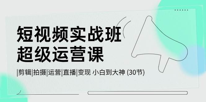 短视频实战班-超级运营课，|剪辑|拍摄|运营|直播|变现 小白到大神 (30节)四海领钱-网创-知识付费-网创项目资源站-副业项目-创业项目-搞钱项目四海领钱