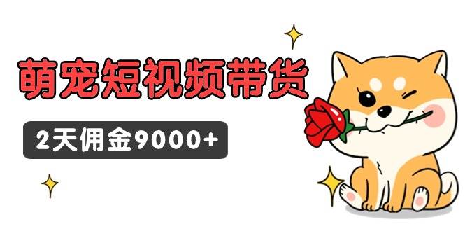 东哲日记·萌宠短视频带货，2天佣金9000+四海领钱-网创-知识付费-网创项目资源站-副业项目-创业项目-搞钱项目四海领钱