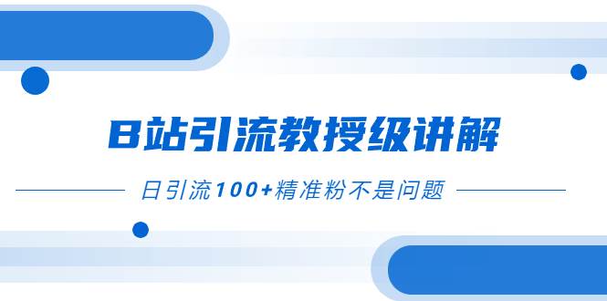 B站引流教授级讲解，细节满满，日引流100+精准粉不是问题四海领钱-网创-知识付费-网创项目资源站-副业项目-创业项目-搞钱项目四海领钱