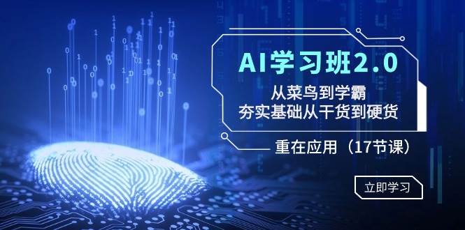 AI学习班2.0：从菜鸟到学霸，夯实基础从干货到硬货，重在应用（17节课）四海领钱-网创-知识付费-网创项目资源站-副业项目-创业项目-搞钱项目四海领钱